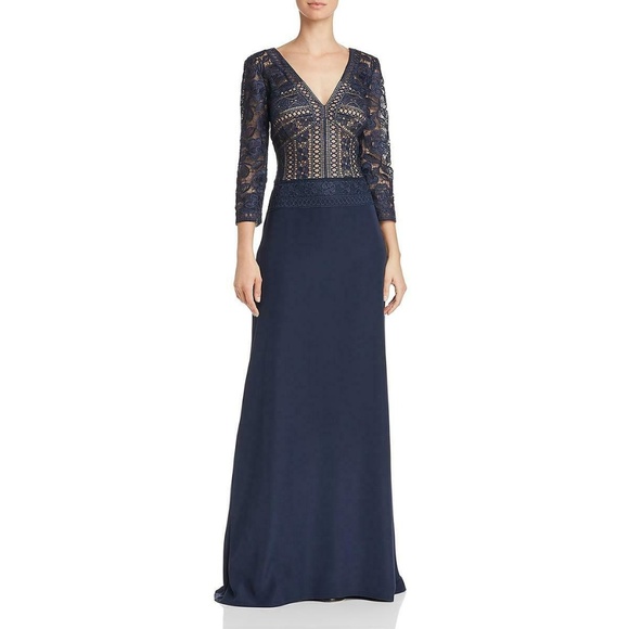 Tadashi Shoji Dresses & Skirts - Tadashi Shoji Lace & Crepe A-Line Gown